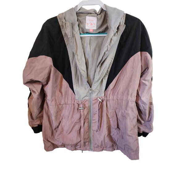 OUTDOOR COLLECTION 26 International Gray Pink Black Lightweight Hood Jacket SZ M - Picture 1 of 7